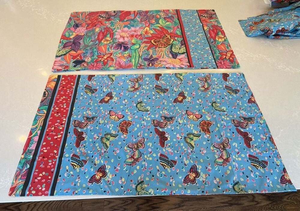 Vintage Sheridan x Jenny Kee Butterfly & Floral king Pillowcases, Set of 2